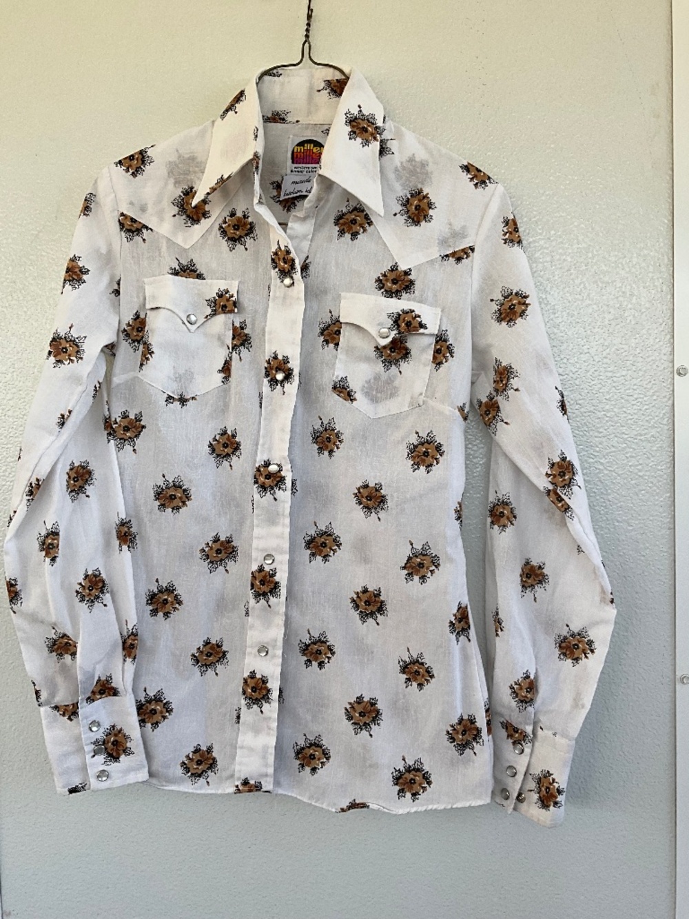 Vintage Miller Western Wear Shirt Cowgirl Button Down XSmall Floral print